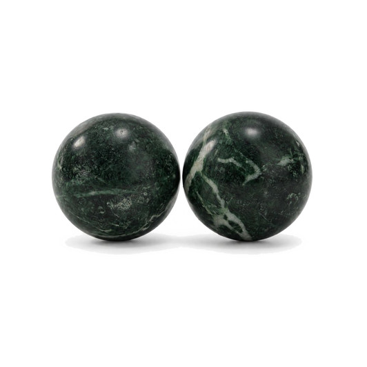 Bola Marmol 3" Green Marble Sphere - Set of 2