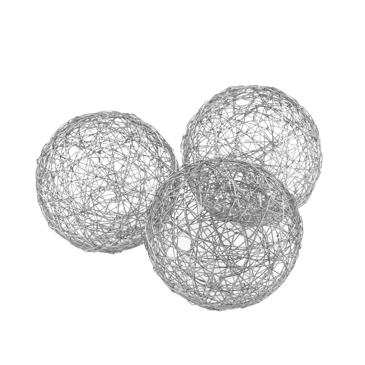 Guita Silver Wire Spheres/4"D - Box of 3