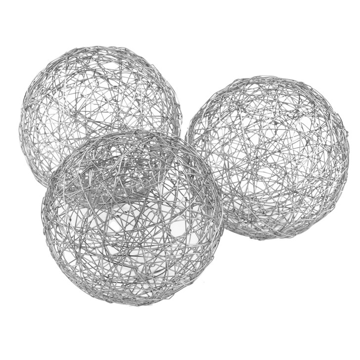 Guita Silver Wire Spheres/5"D - Box of 3