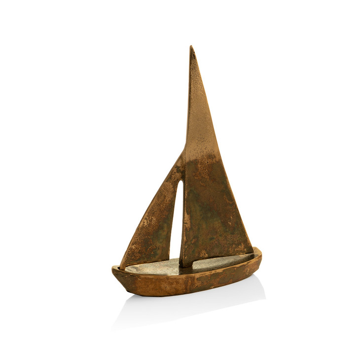 Velero Rustic Patina & Gold Sailboat