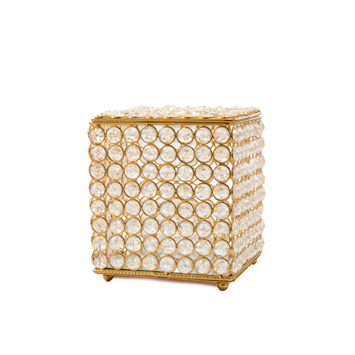 Tejido Gold Cristal Tissue Box Holder