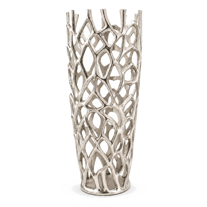 Rama Twigs Barrel Large Table Vase - Silver
