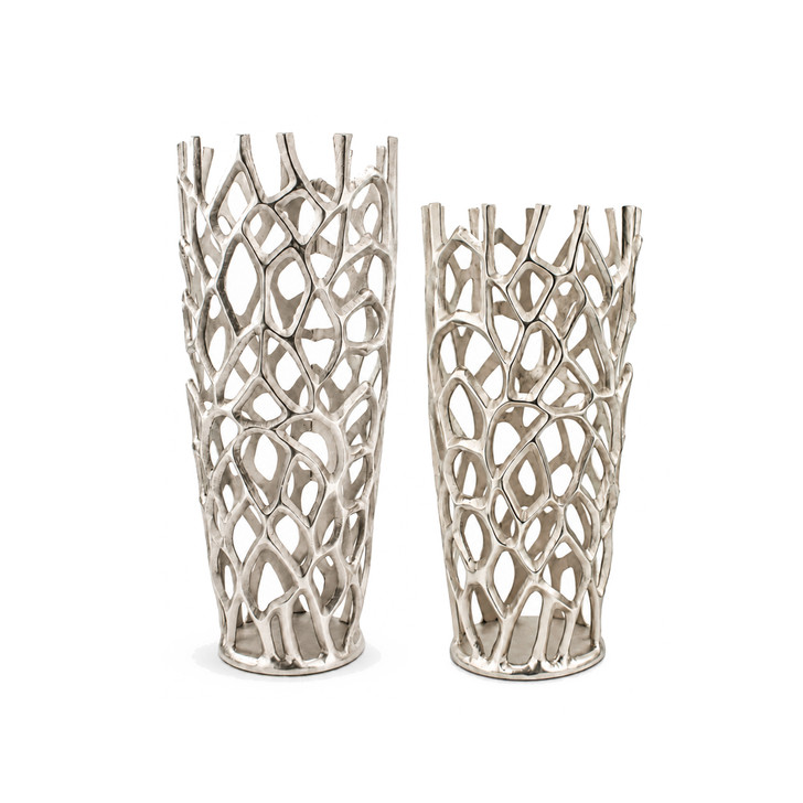 Rama Twigs Barrel Large Table Vase - Silver