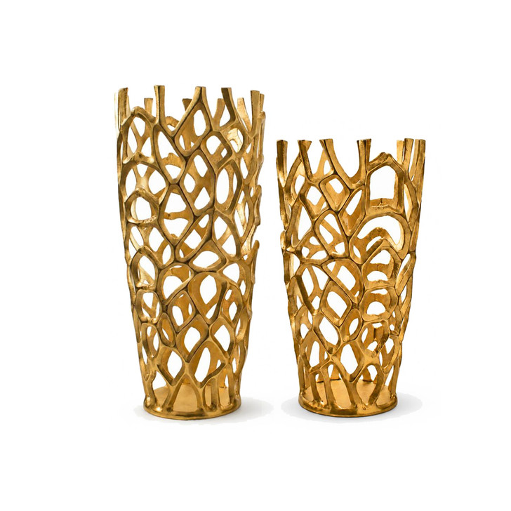 Rama Twigs Barrel Small Table Vase - Gold