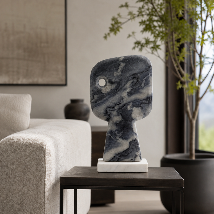 Espiando Abstract Peeping Marble Sculpture
