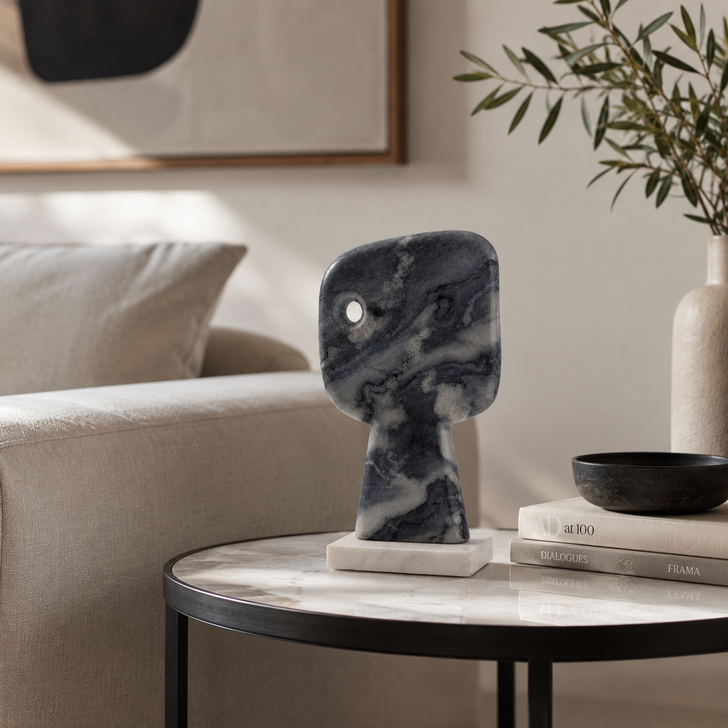 Espiando Abstract Peeping Marble Sculpture