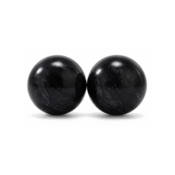 Bola Marmol 3" Black Marble Sphere - Set of 2
