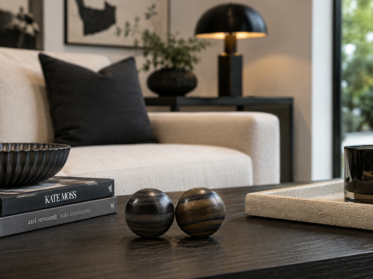 Bola Marmol 3" Storm Marble Sphere - Set of 2
