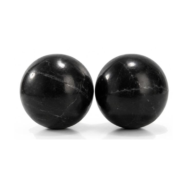 Bola Marmol 4" Black Marble Sphere - Set of 2