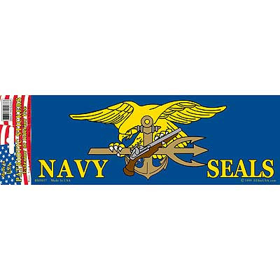 Navy SEALs Bumper Sticker (3 1/2" X 10") Navy SEAL Museum SHIP Store