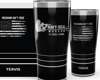 Stainless Steel 20oz will keep your drink hot or cold for hours!
Freedom is Not Free!