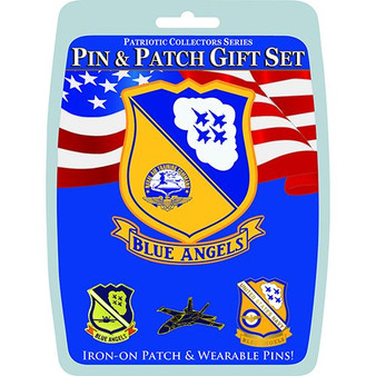Show your support for the United States Navy Blue Angels with this gift set! Includes 1 patch and 3 pins.