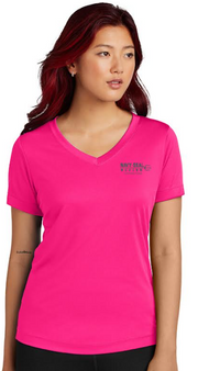 Sport-Tek® Ladies PosiCharge® Competitor™ V-Neck Tee
Lightweight, roomy and highly breathable, these moisture-wicking, value-priced tees feature PosiCharge technology to lock in color and prevent logos from fading.

3.8-ounce, 100% polyester interlock with PosiCharge technology