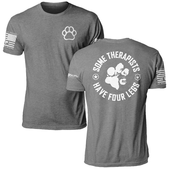 We all need our four legged therapists!  This shirt is soft, pre-shrunk and will not fade.  Created by Til Vahalla for the Navy SEAL Museum's K9 Project.
Sales help K9's help vets at both organizations. 