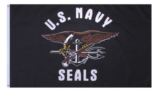 U.S. Navy SEALs Flag (Black) Front only