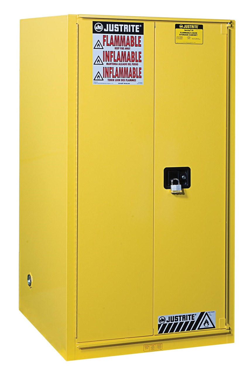 Order Flammable Safety Cabinet 60 Gal, Baffled Interior Floor