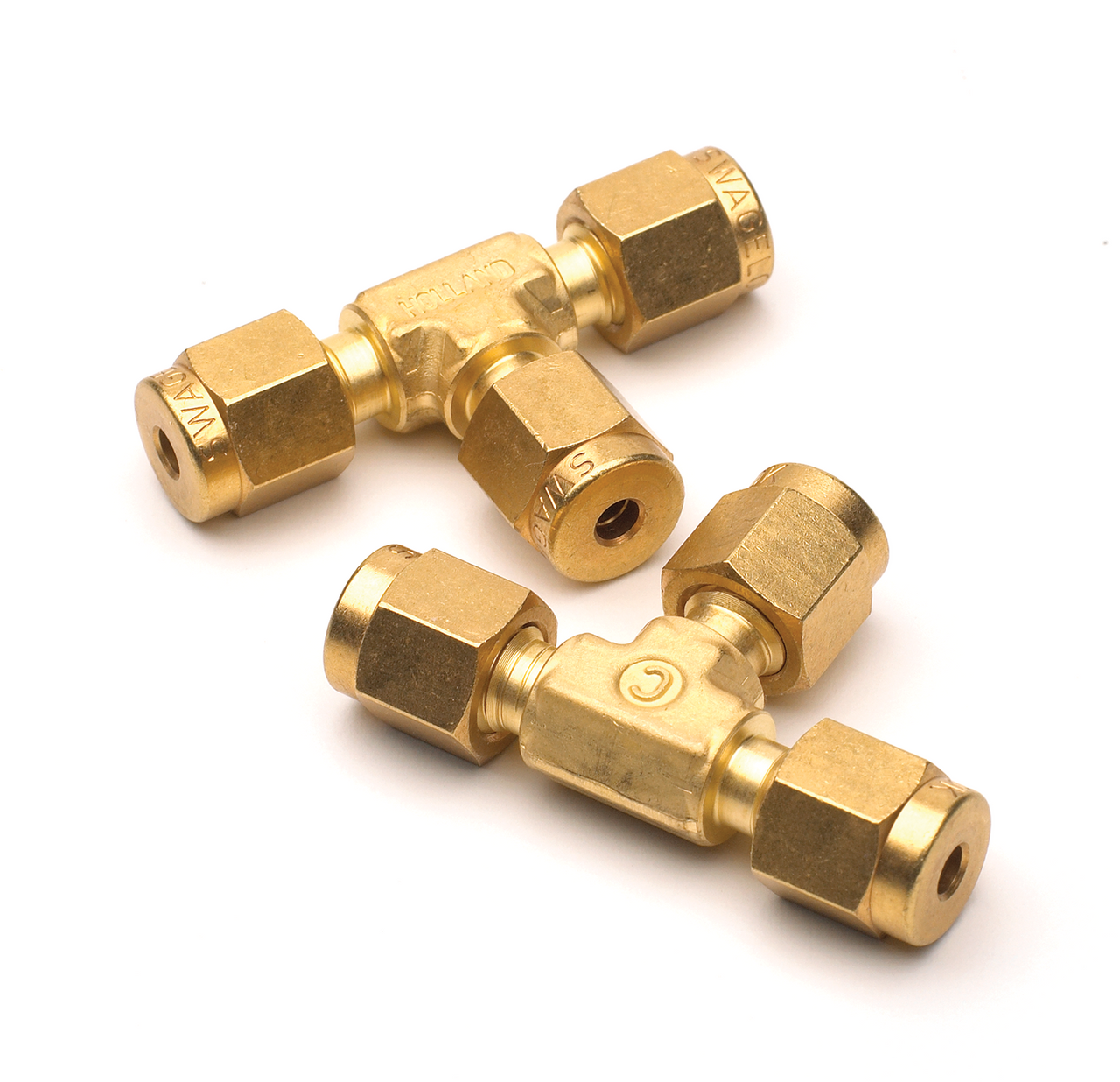 5180-4160 - Tee, 1/8 Brass Union 2/PK - Chrom Tech, Inc.