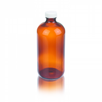 W216846 - 16 OZ BTL, BostonRound, Amber, 12/CS
