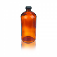 W216853 - 32 OZ BTL, BostonRound, Amber, 12/CS