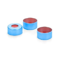 CTC-1109B-SLIT - 11 mm Blue Crimp Cap, PTFE/Sil, W/ SLIT 1000/pk