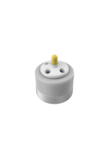 CT-38NX3T-VK - SOLVENT EXTRACTION CAP for 38-430 plastic bottle, 3-port with FFKM valve, PTFE with PP collar