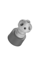 CT-38X7M - MANIFOLD for glass GL38 threaded bottle, 7-Port, size M, (4) 1/8" NPT, (3) 1/4-28, PTFE