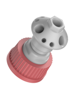 CT-45P10L - MANIFOLD for glass GL45 threaded bottle, 10-Port, size L, (4) 1/4" NPT, (6) 1/4-28, PP