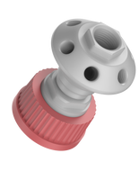 CT-45P6XL - MANIFOLD for glass GL45 threaded bottle, 6-Port, size XL, (1) 1/2" NPT, (5) 1/4" NPT, PP