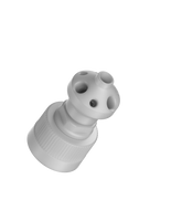 CT-38NP7M - MANIFOLD for plastic 38-430 threaded bottle, 7-Port, size M, (4) 1/8" NPT, (3) 1/4-28, PP