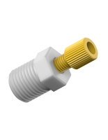 CT-CPD30 - COMPRESSION FITTING for 3.0mm OD tubing, type D 1/4" NPT, yellow PP