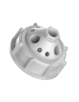 CT-61P10L - MANIFOLD for 61mm threaded container, 10-Port, size L, (4) 1/4" NPT, (6) 1/4-28, PP
