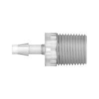 CT-BPE64X - BARBED FITTING for 1/4" ID tubing, type E 1/2" NPT, PP, 10PK