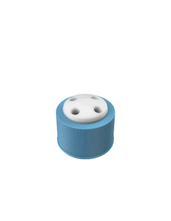 BC-420N - BOTTLE CAP GL38 4-ported 1/4-28 PTFE insert