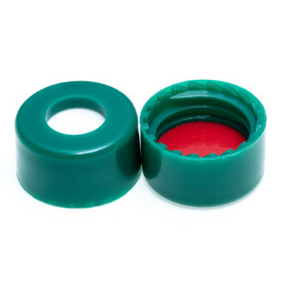 CTC-0952G - Green Cap, 9mm Thread, PTFE/Sil, 100/pk