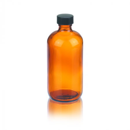 W216851 - 8 OZ BTL, BostonRound, Amber, 12/CS