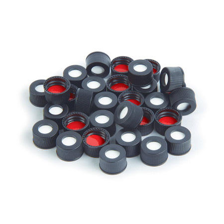 RTK-21743 - Vials,Caps&Septa 13-425 Blk Poly Red/PTFE/ Si