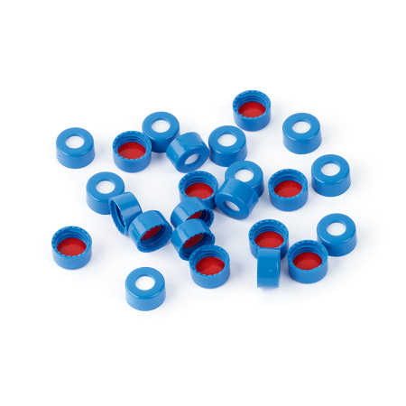 RTK-24486 - Caps, Short Screw 9mm Blue PTFE/Sil 1000/pk