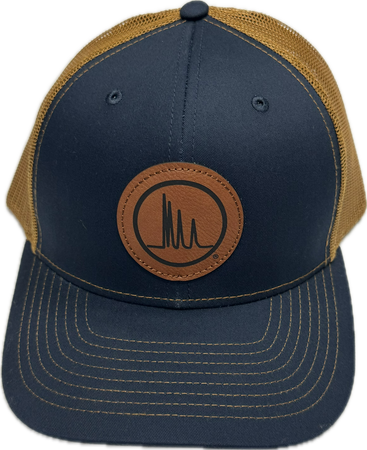 MKTG-CAP-B - Chrom Tech Snapback Trucker, Navy/Caramel