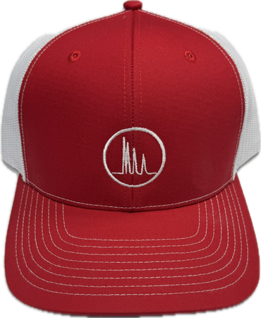 MKTG-CAP-R - Chrom Tech Snapback Trucker, Red/White