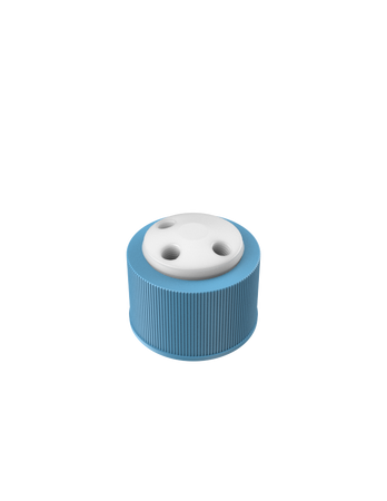 CT-38X3T - SOLVENT EXTRACTION CAP for GL38 glass bottle, 3-port PTFE with PP collar
