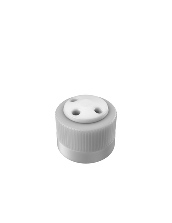 CT-38NX3T - SOLVENT EXTRACTION CAP for 38-430 plastic bottle, 3-port PTFE with PP collar