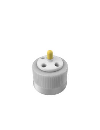 CT-38NX3T-VK - SOLVENT EXTRACTION CAP for 38-430 plastic bottle, 3-port with FFKM valve, PTFE with PP collar