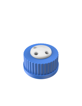 CT-45X3T - SOLVENT EXTRACTION CAP for GL45 glass bottle, 3-port PTFE with PP collar