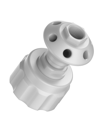 CT-53P6XL - MANIFOLD for 53B threaded container, 6-Port, size XL, (1) 1/2" NPT, (5) 1/4" NPT, PP
