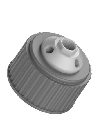 CT-83P4XL - MANIFOLD for 83B threaded container, 4-Port, size XL, (1) 1/2" NPT, (3) 1/4" NPT, PP
