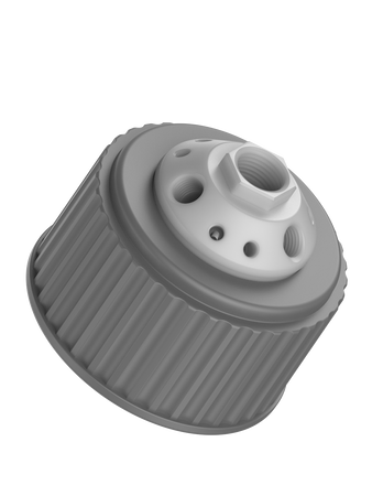 CT-83P10XL - MANIFOLD for 83B threaded container, 10-Port, size XL, (1) 1/2" NPT, (3) 1/4" NPT, (6) 1/4-28, PP