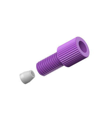 CT-CPA22 - COMPRESSION FITTING for 2.2mm OD tubing, type A 1/4-28, purple PP