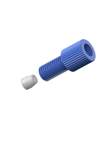 CT-CPA32 - COMPRESSION FITTING for 1/8" OD tubing, type A 1/4-28, blue PP