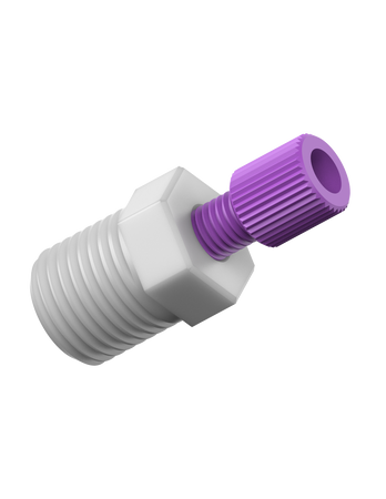 CT-CPD22 - COMPRESSION FITTING for 2.2mm OD tubing, type D 1/4" NPT, purple PP