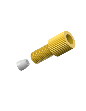 CT-CPA30X - COMPRESSION FITTING for 3.0mm OD tubing, type A 1/4-28, yellow PP, 10PK